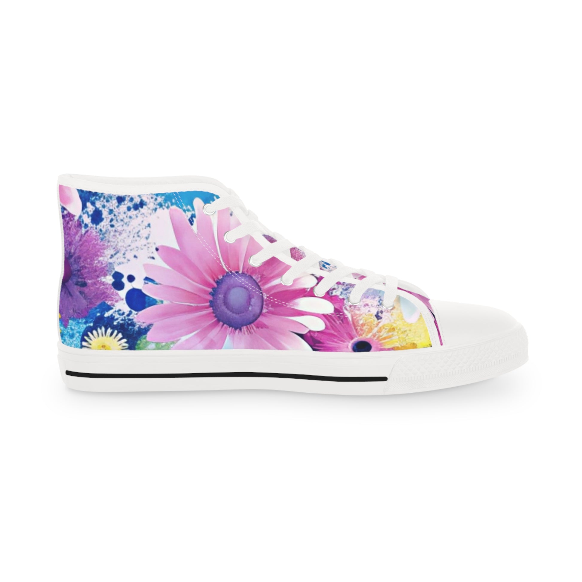 Magical Flower Explosion Multi-Color Men's High Top Sneakers, Artsulli - Art is Long, Life is Short, Shoes, , , , , , , 