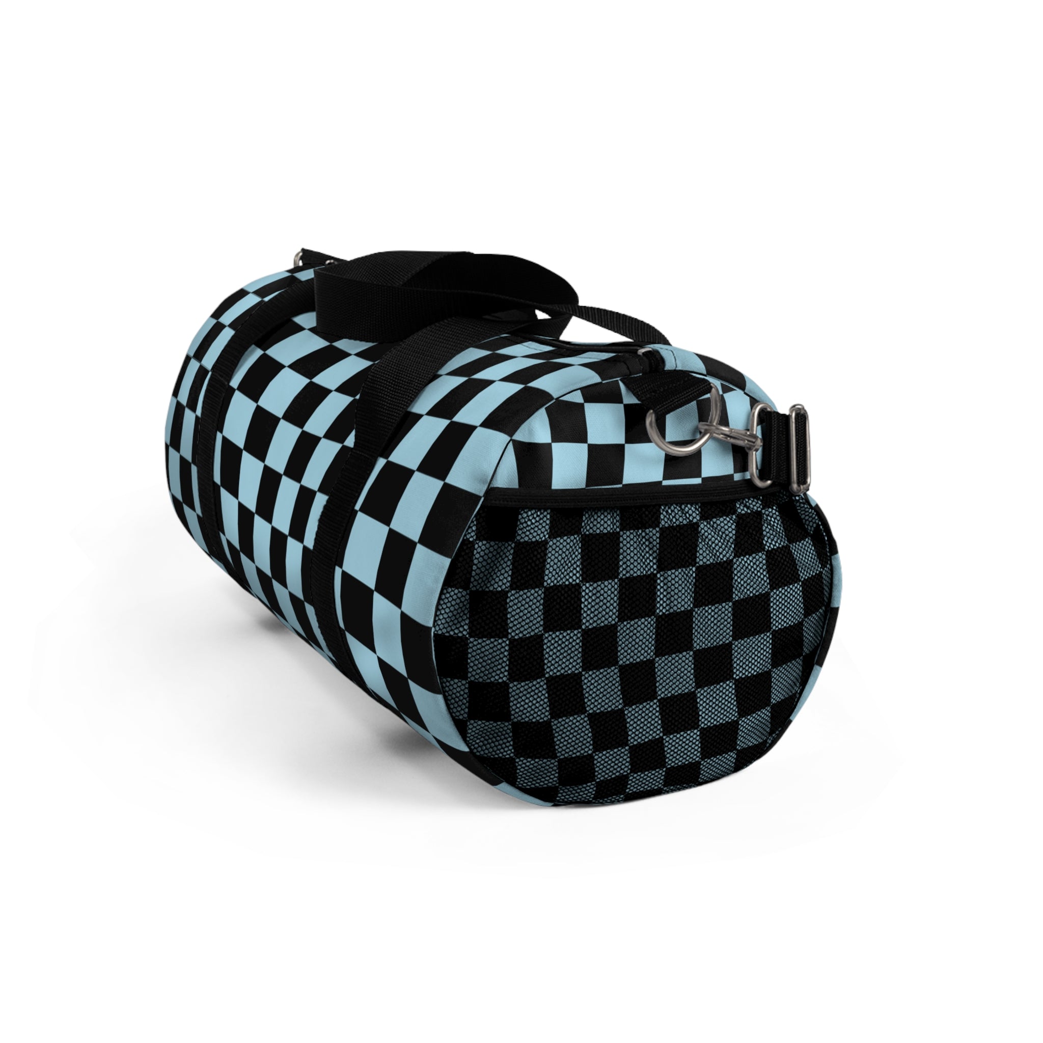 Checkerboard II Black and Blue Duffel Bag, Artsulli - Art is Long, Life is Short, Bags, , , , , , , 