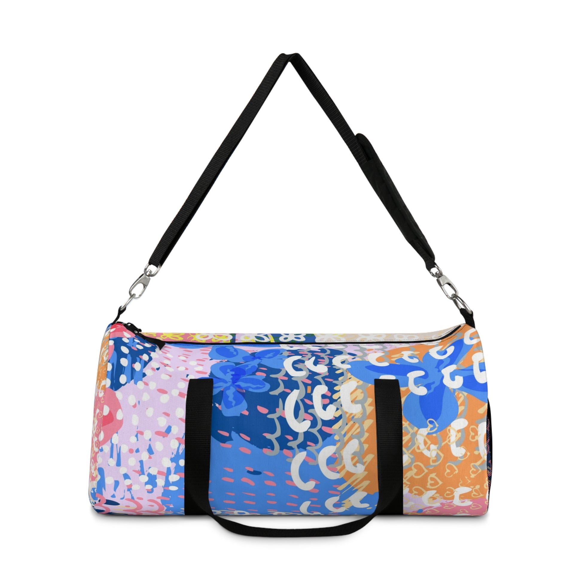 Flowers x Doodles x Hearts Multi-Color Duffel Bag, Artsulli - Art is Long, Life is Short, Bags, , , , , , , 