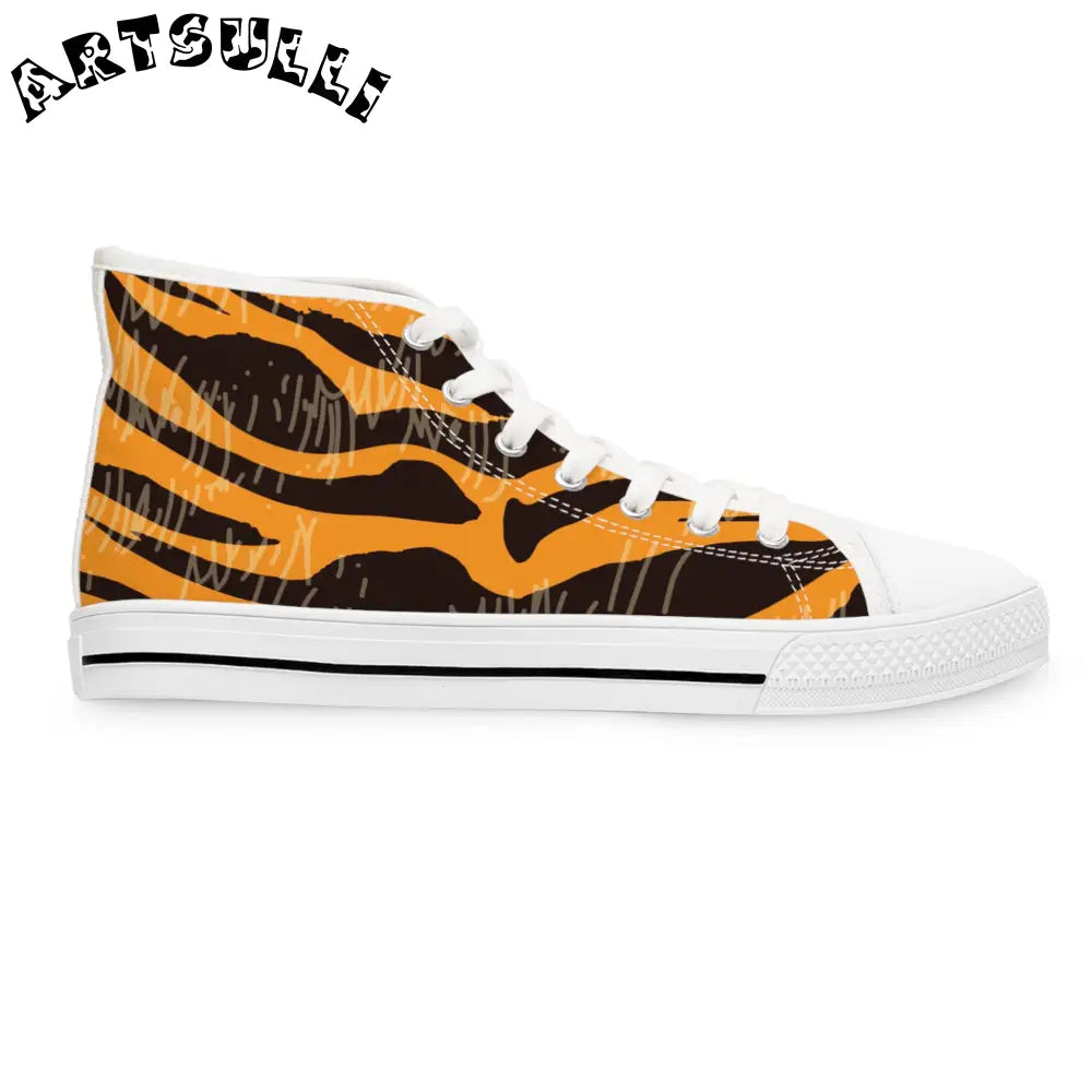 JAKKOUTTHEBXX Tiger Scratches Orange and Black Women’s High Top