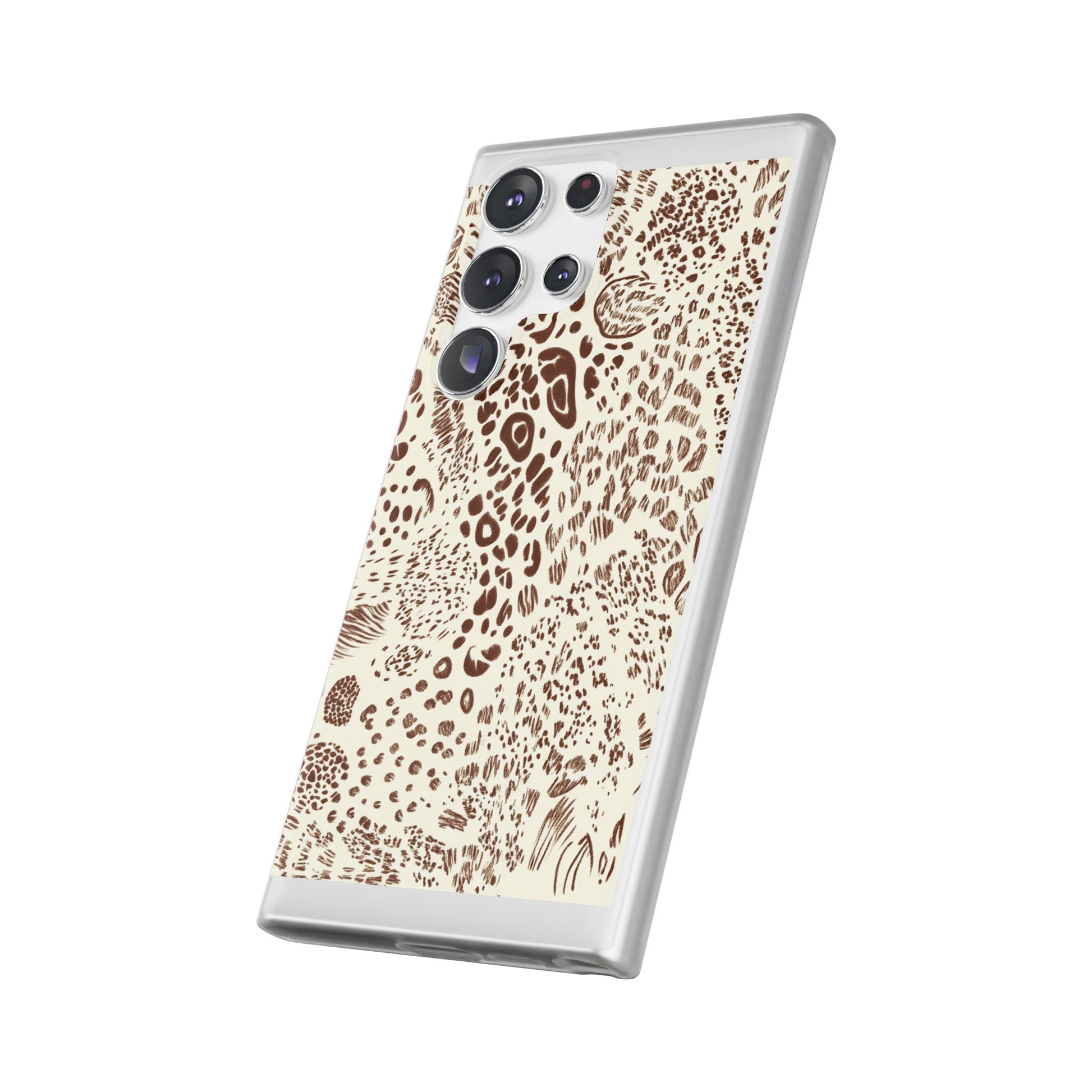 Brown Animal Print Flexi Case, Artsulli - Art is Long, Life is Short, Phone Case, , , , , , , 