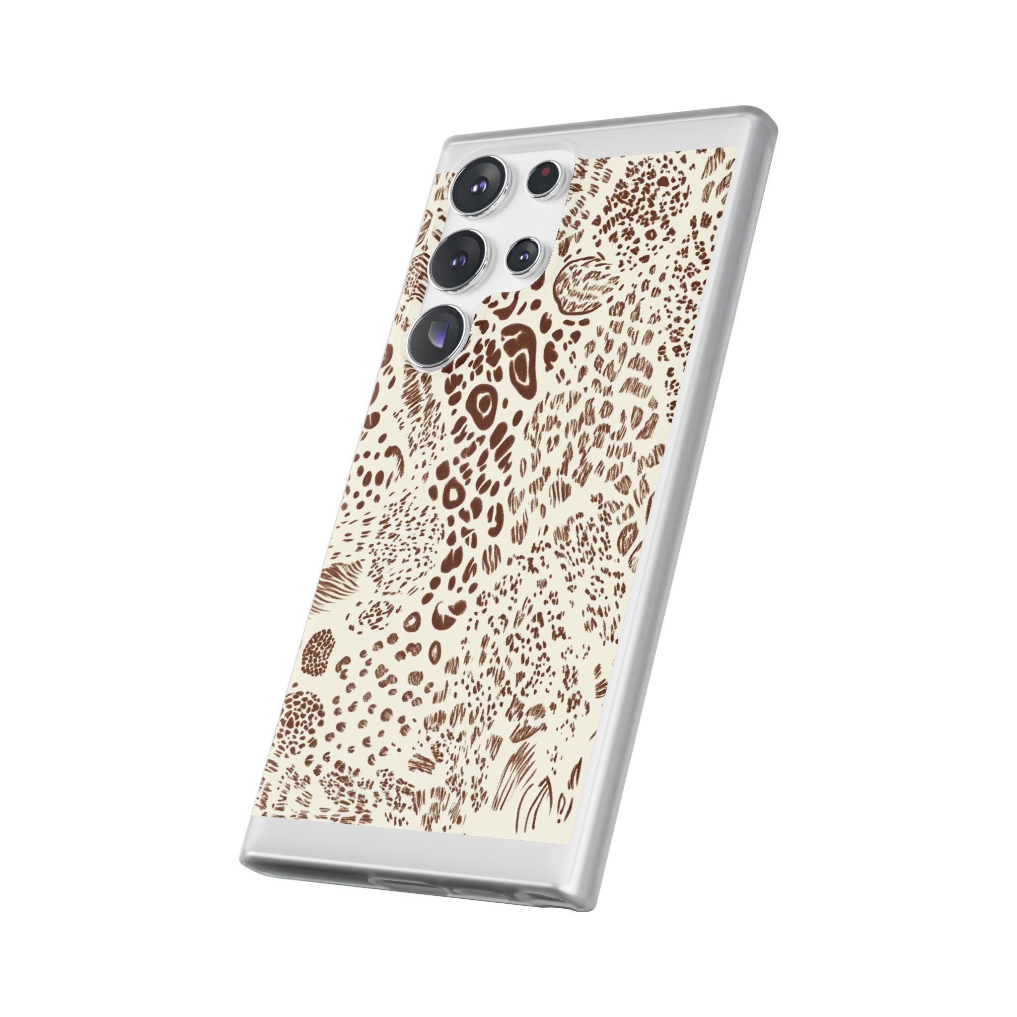 Brown Animal Print Flexi Case, Artsulli - Art is Long, Life is Short, Phone Case, , , , , , , 