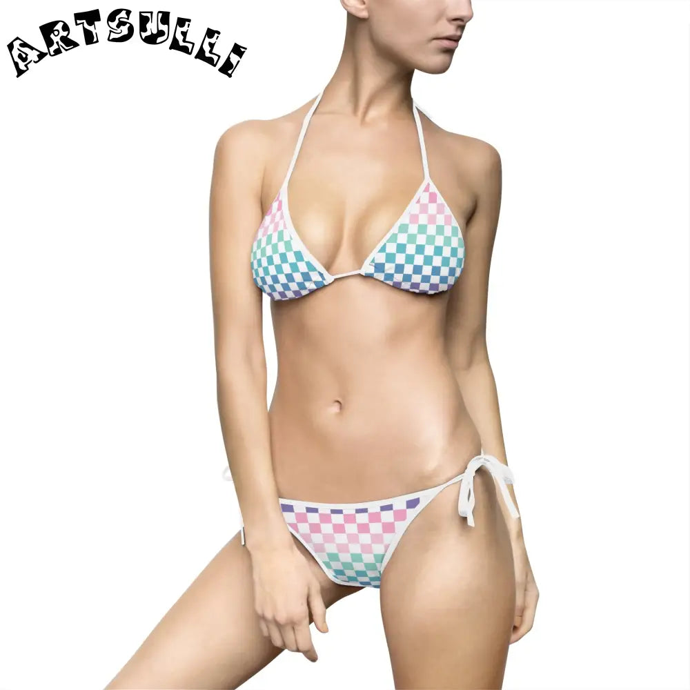 JAKKOUTTHEBXX Vaporwave Rainbow Checkerboard Multi-Color Women’s
