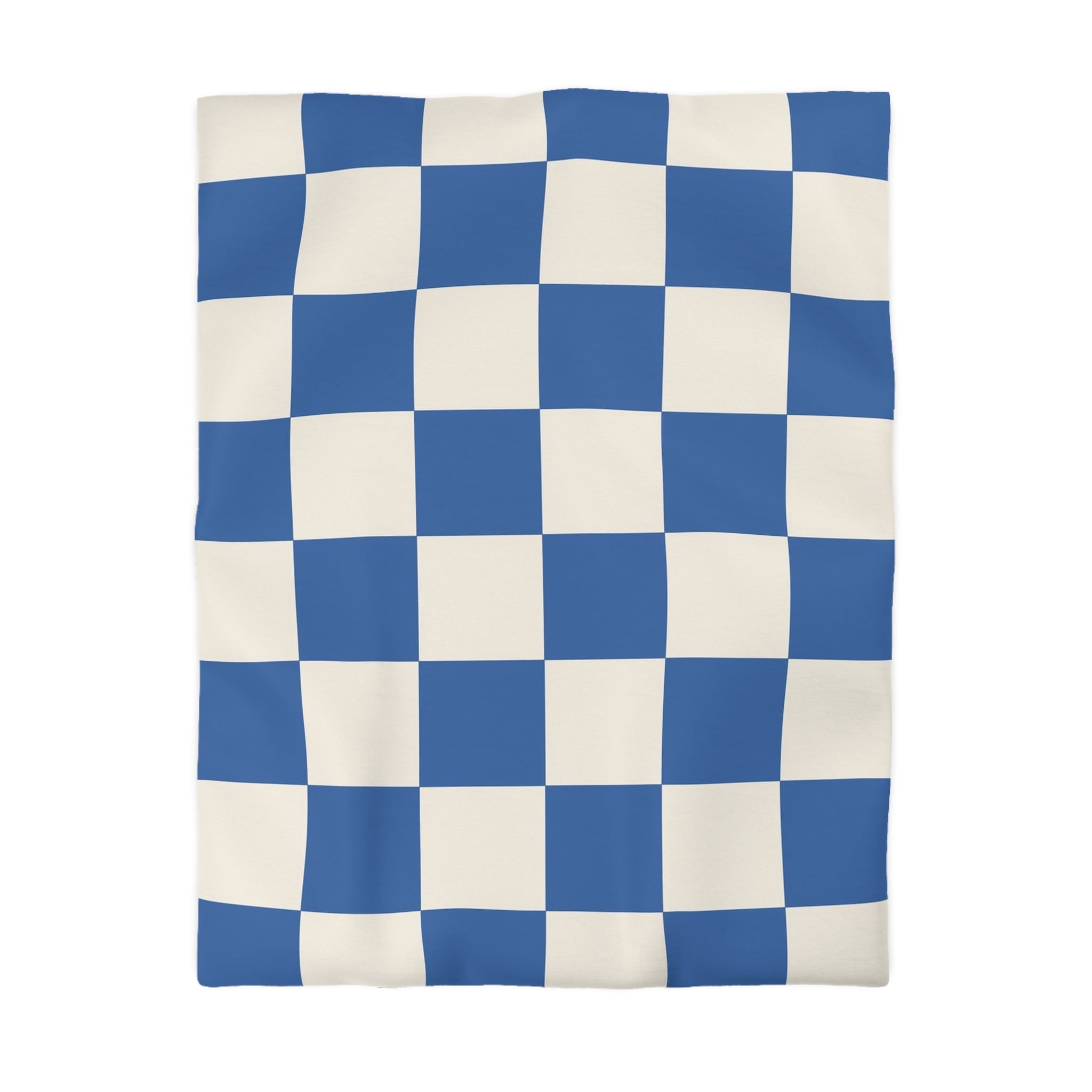 Checkerboard Blue Microfiber Duvet Cover, Artsulli - Art is Long, Life is Short, Home Decor, Size, Twin, Color, Cream, , , 11701128462051983701
