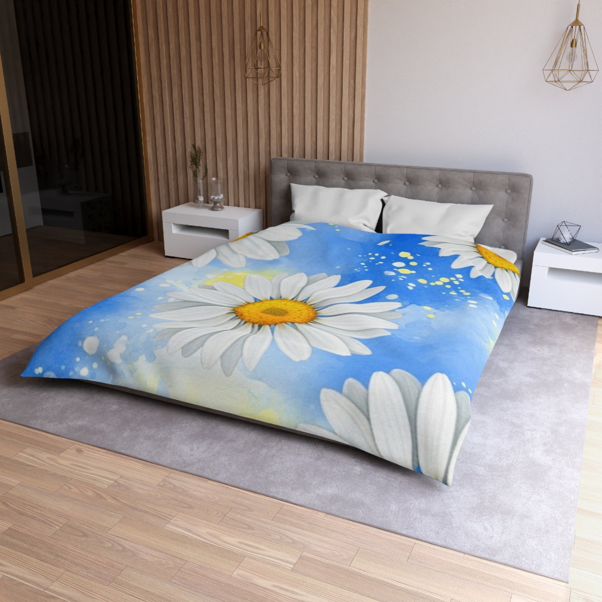 Daisies Microfiber Duvet Cover, Artsulli - Art is Long, Life is Short, Home Decor, , , , , , , 