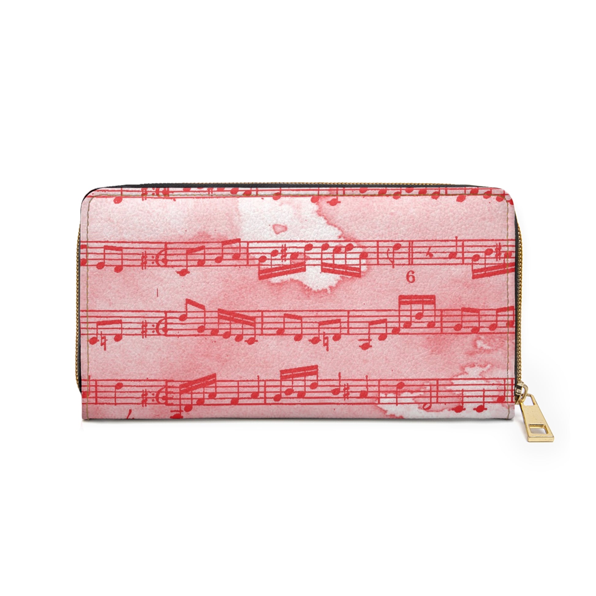 Drip Spill Type Beat Sheet Music Red Zipper Wallet, Artsulli - Art is Long, Life is Short, Accessories, , , , , , , 