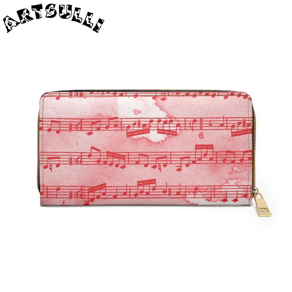 JAKKOUTTHEBXX Pink Music Notes Credit Cards Wallet 2025