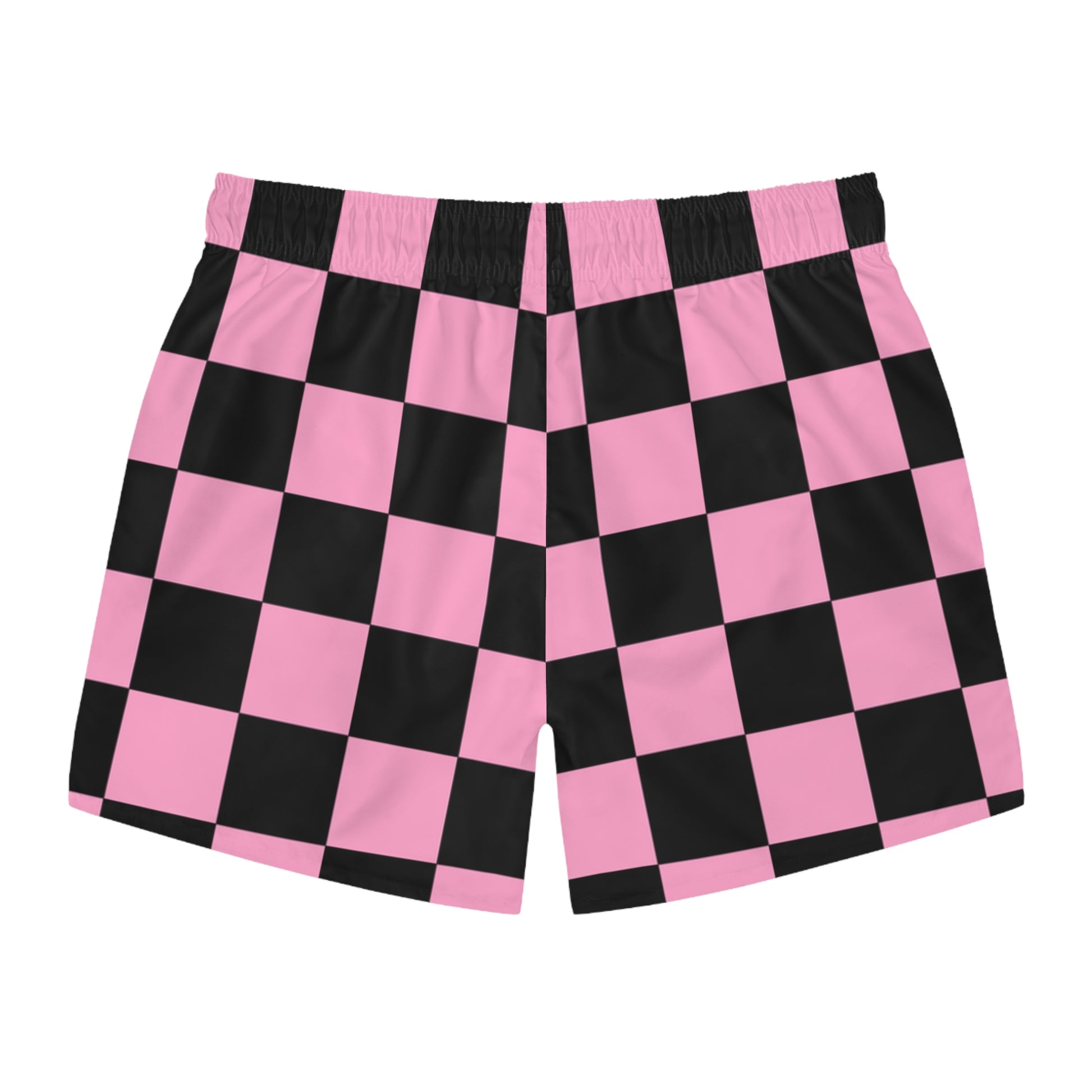 Checkerboard Black and Pink Swim Trunks (AOP), Artsulli - Art is Long, Life is Short, All Over Prints, , , , , , , 