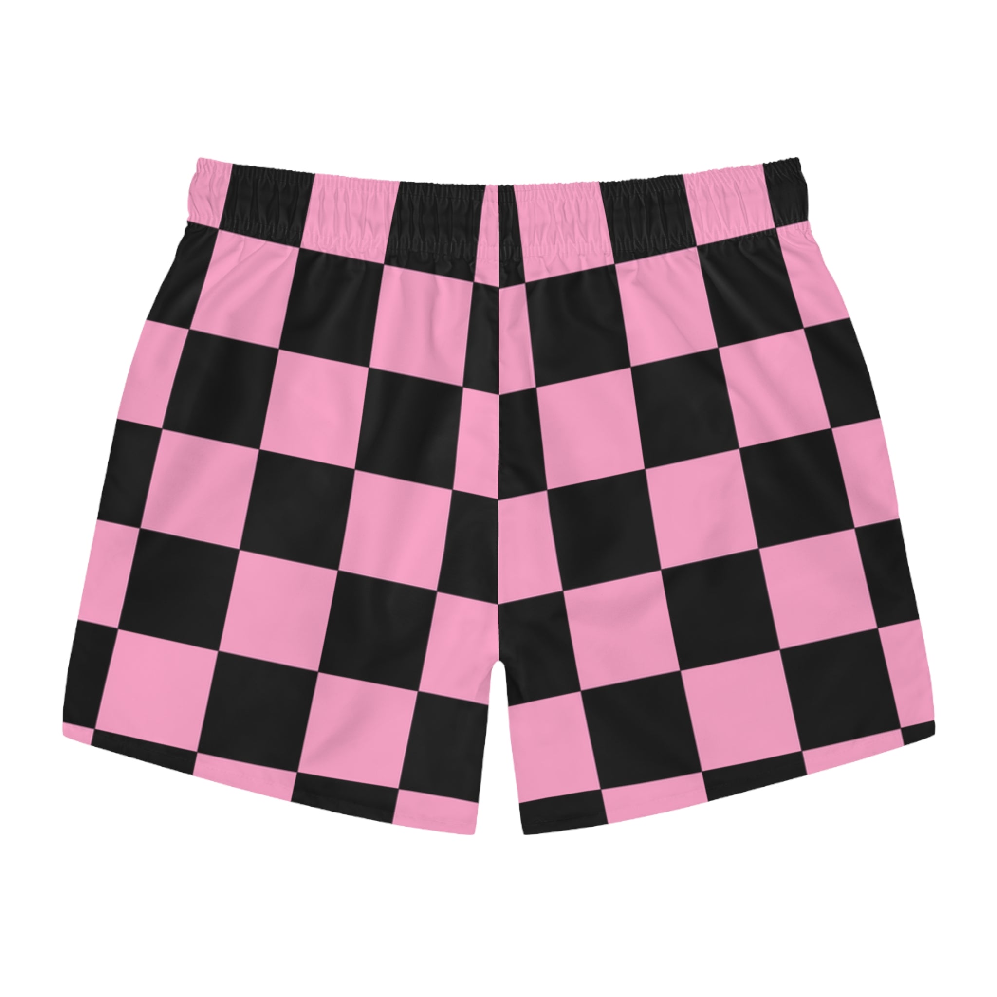 Checkerboard Black and Pink Swim Trunks (AOP), Artsulli - Art is Long, Life is Short, All Over Prints, , , , , , , 