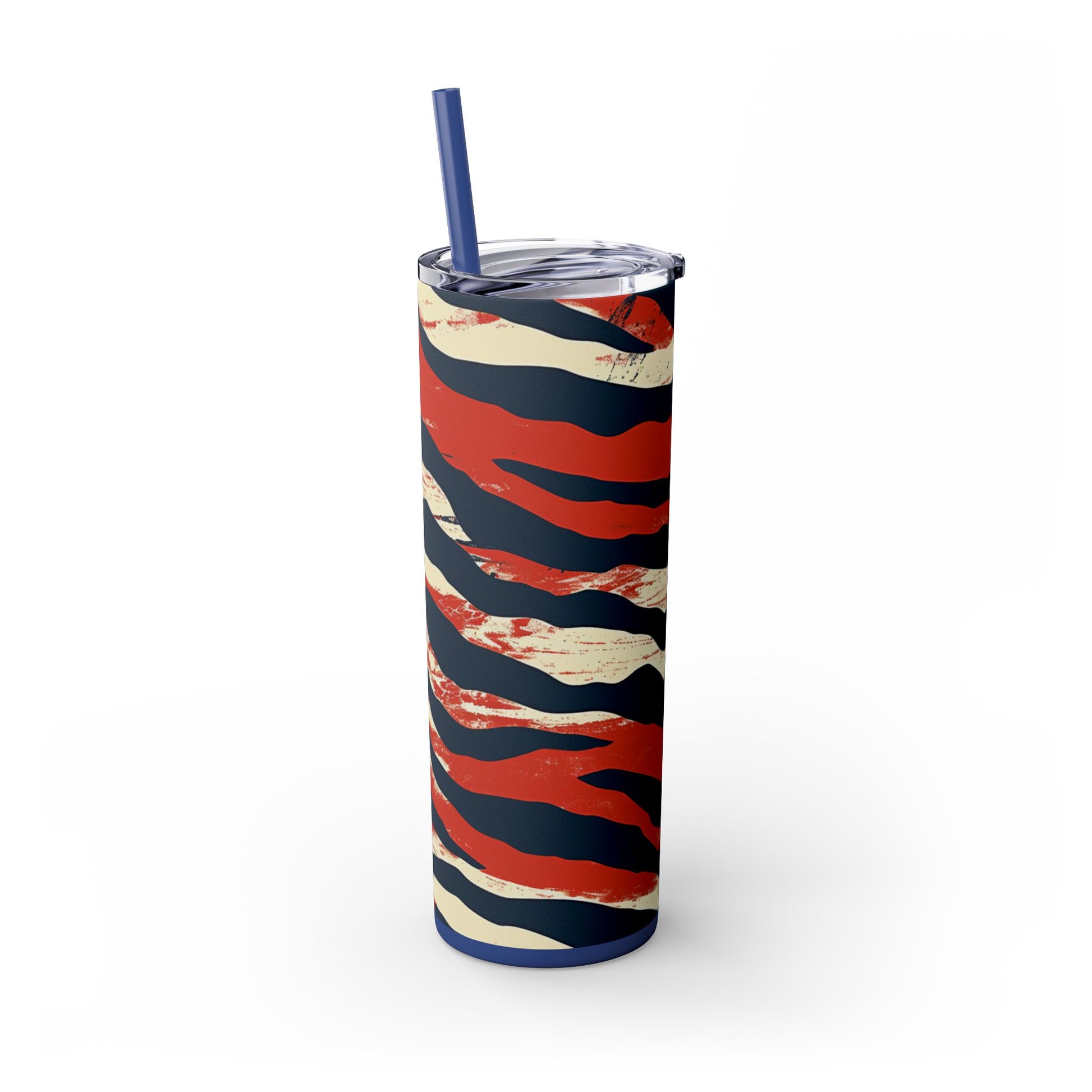 Capricious Tiger Wave Skinny Tumbler with Straw, 20oz, Artsulli - Art is Long, Life is Short, Mug, , , , , , , 