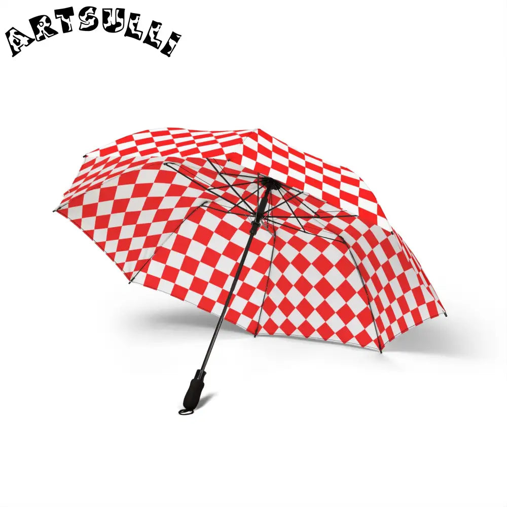 JAKKOUTTHEBXX Checkerboard II Red and White Semi-Automatic Foldable