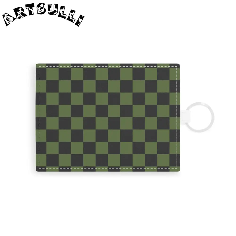 JAKKOUTTHEBXX Checkerboard Olive Green and Black Saffiano Leather