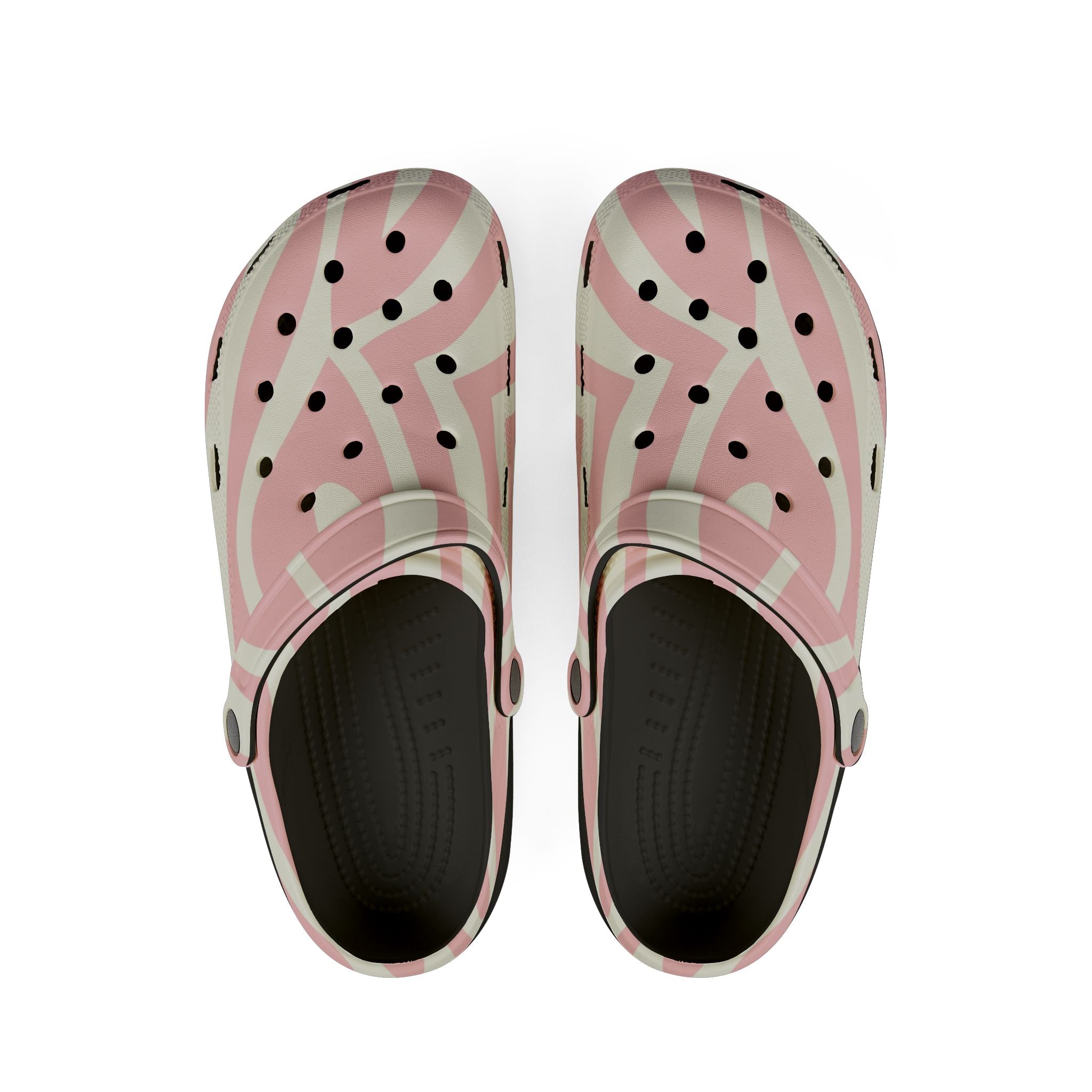 Melting Zebra Stripes Pink and Off White EVA Foam Rubber Shoes (AOP), Artsulli - Art is Long, Life is Short, Shoes, Size, US 6 (Women's), Color, Black, , , 71647083221105