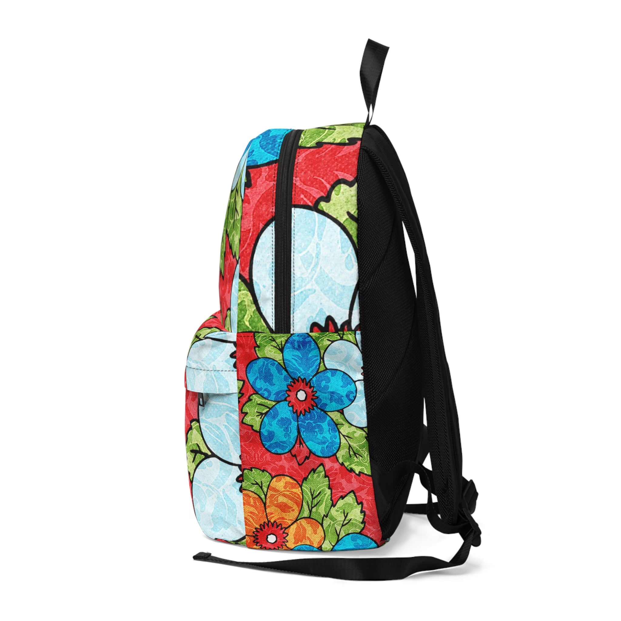 Groovy Red Floral Kl Unisex Classic Backpack, Artsulli - Art is Long, Life is Short, Bags, , , , , , , 