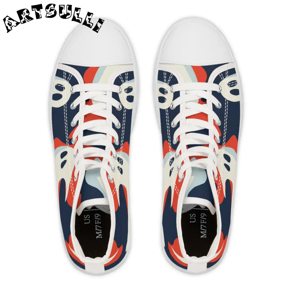 JAKKOUTTHEBXX Camo Ghosts Women’s High Top Sneakers JAKKOUTTHEBXX