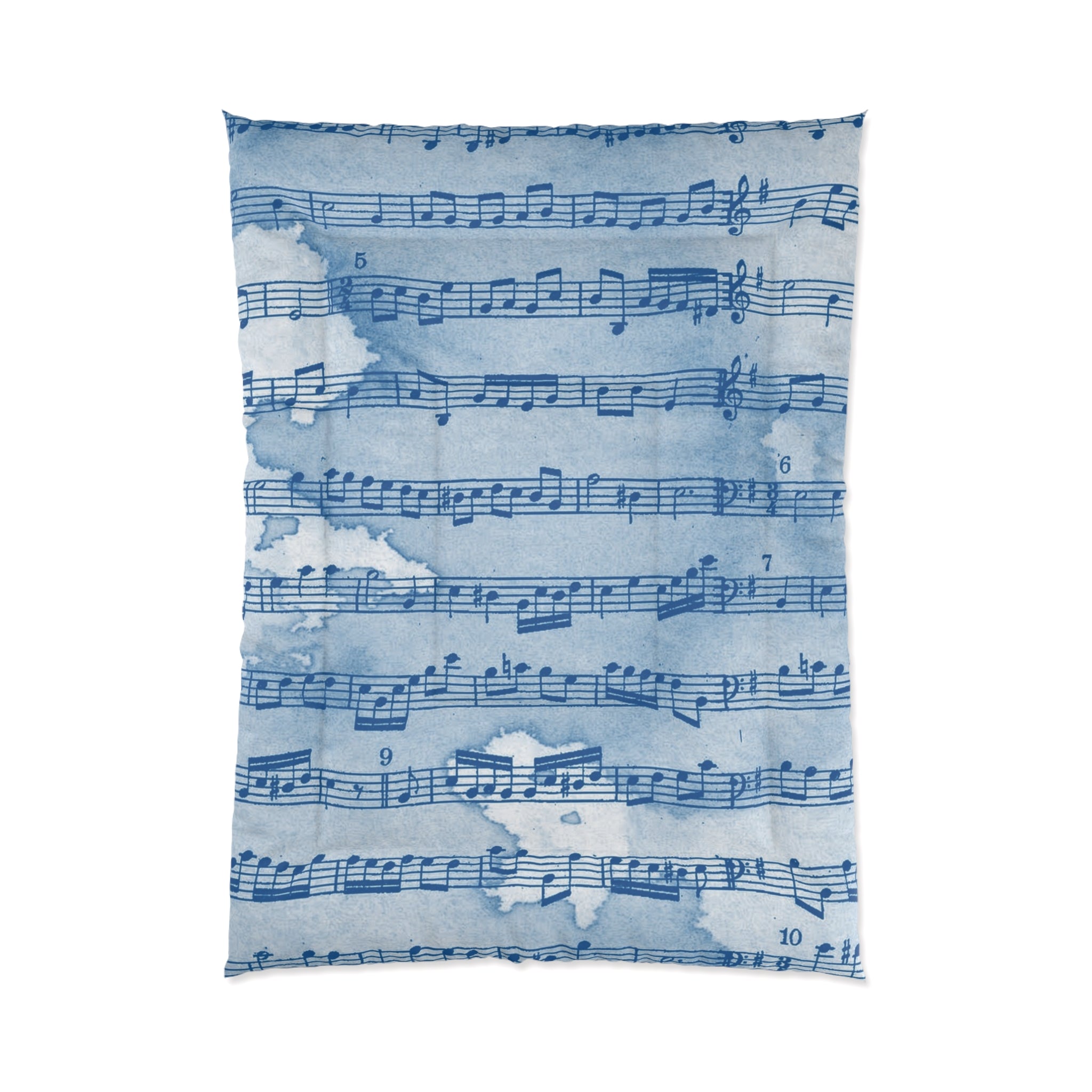 Drip Spill Type Beat Sheet Music Blue Comforter, Artsulli - Art is Long, Life is Short, Home Decor, Size, 68" × 92", , , , , 66906122074367162784