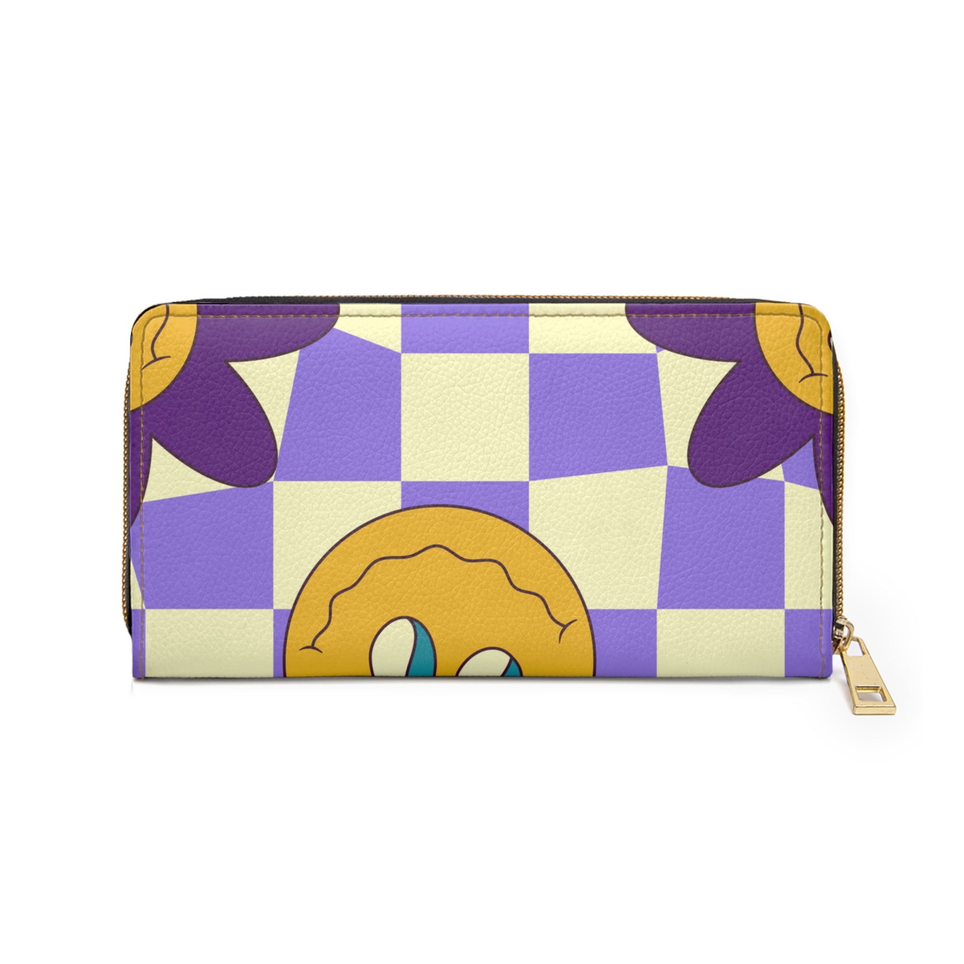 Trippy Flower Power Motifs Zipper Wallet, Artsulli - Art is Long, Life is Short, Accessories, , , , , , , 