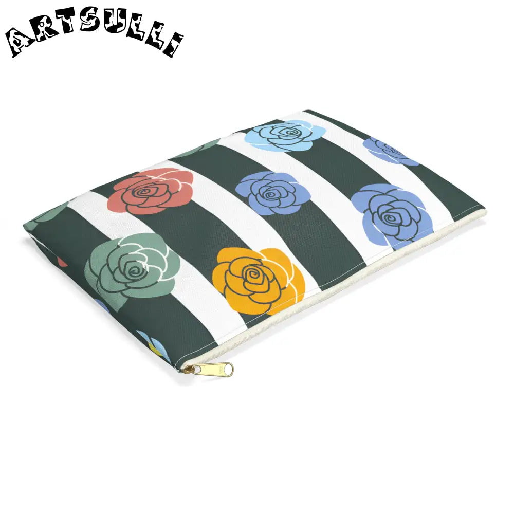 JAKKOUTTHEBXX Stripes x Roses II Black and White Accessory Pouch