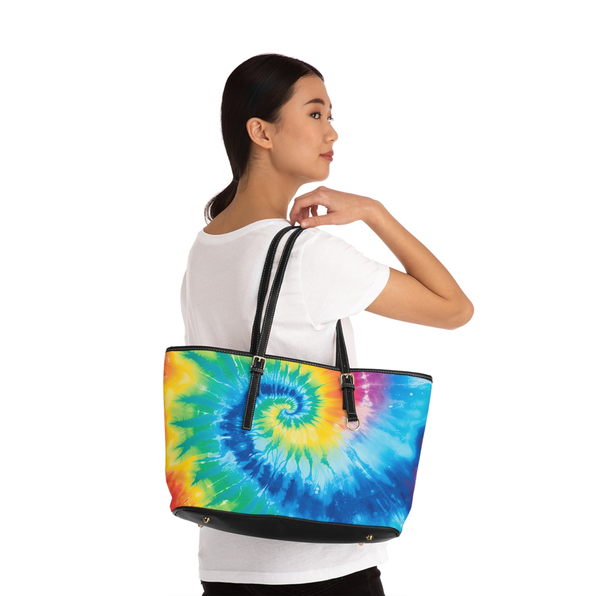 Tie Dye PU Leather Shoulder Bag, Artsulli - Art is Long, Life is Short, Bags, , , , , , , 