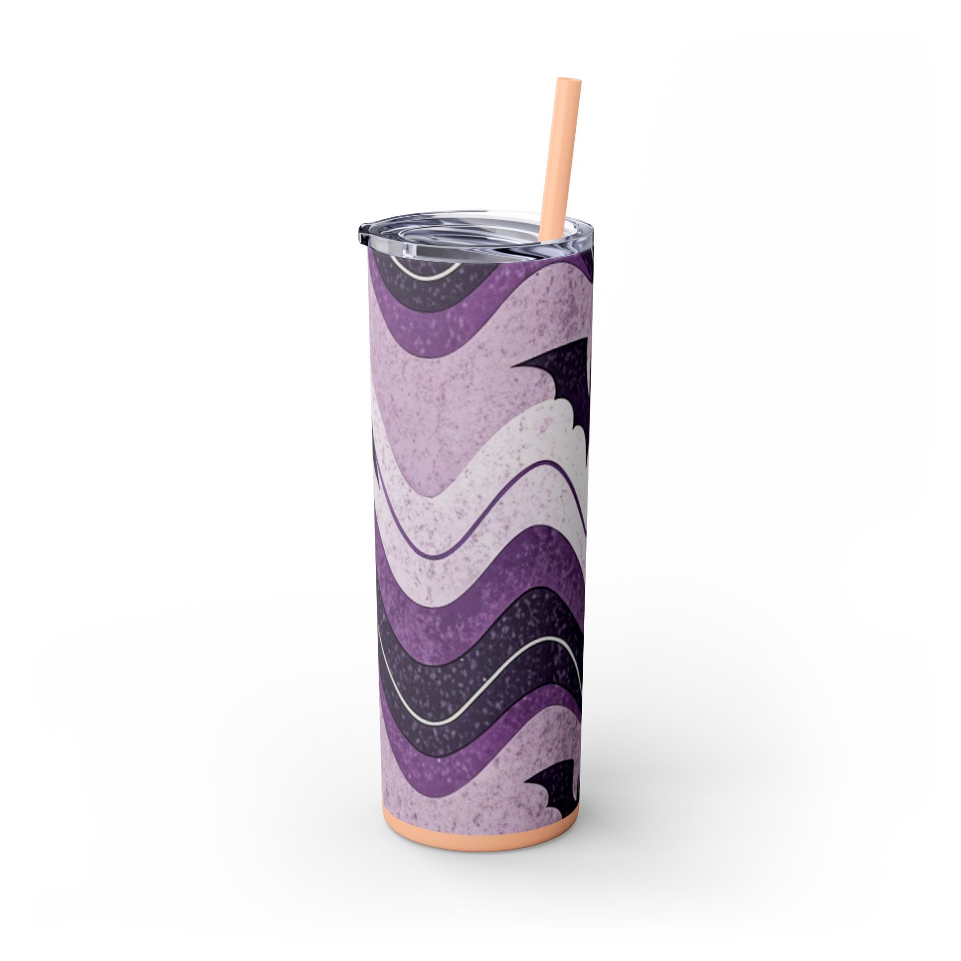 Bat Wave Skinny Tumbler with Straw, 20oz, Artsulli - Art is Long, Life is Short, Mug, , , , , , , 