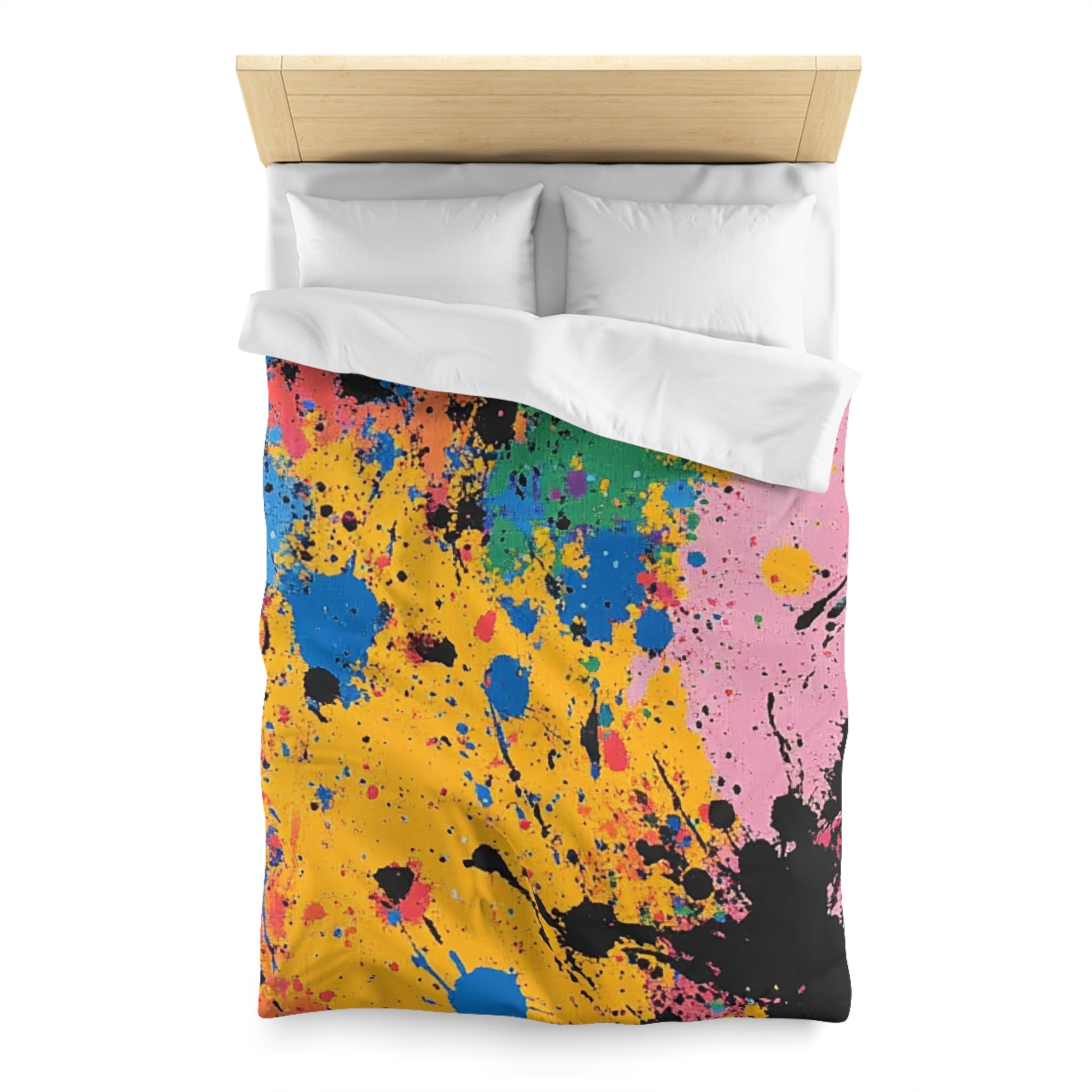 The Colors Of Paint Splatter Microfiber Duvet Cover, Artsulli - Art is Long, Life is Short, Home Decor, , , , , , , 
