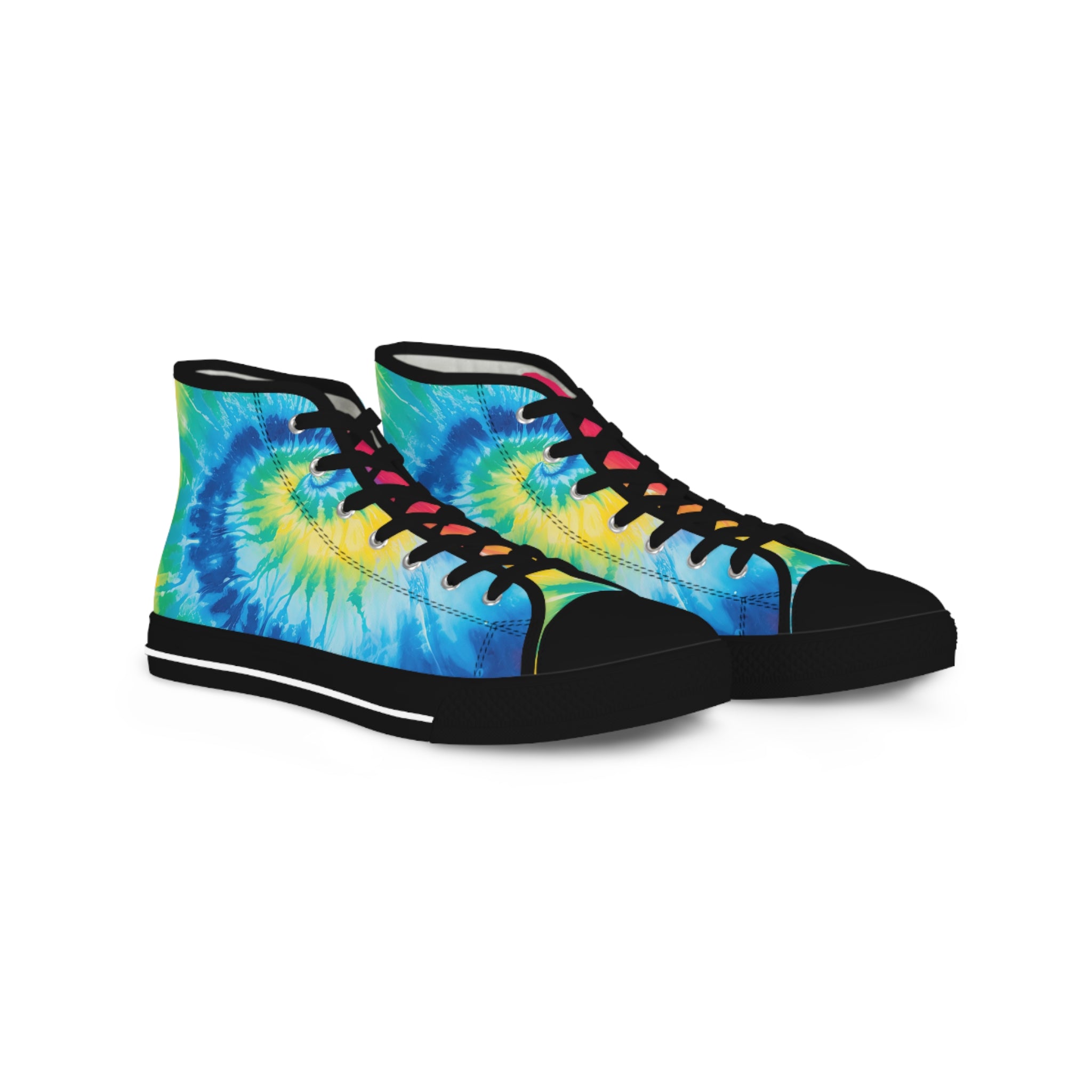 Tie Dye II Men's High Top Sneakers, Artsulli - Art is Long, Life is Short, Shoes, Size, US 5, Color, Black sole, , , 31565687582576138181