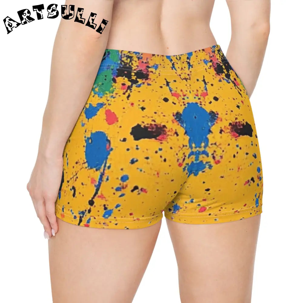 JAKKOUTTHEBXX The Colors Of Paint Splatter Women’s Shorts (AOP)