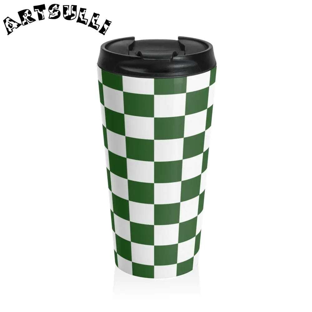 JAKKOUTTHEBXX Checkerboard White and Dark Green Stainless Steel