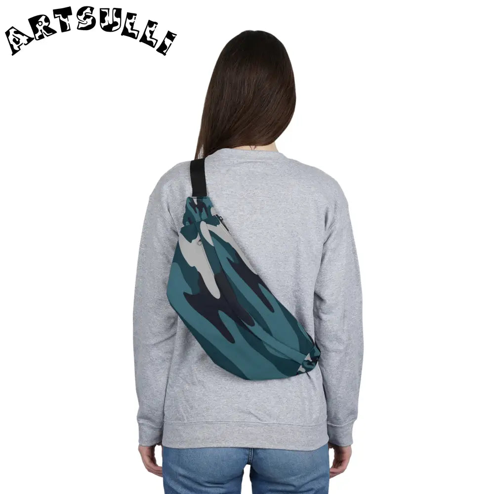 JAKKOUTTHEBXX Blue Camouflage Large Fanny Pack JAKKOUTTHEBXX