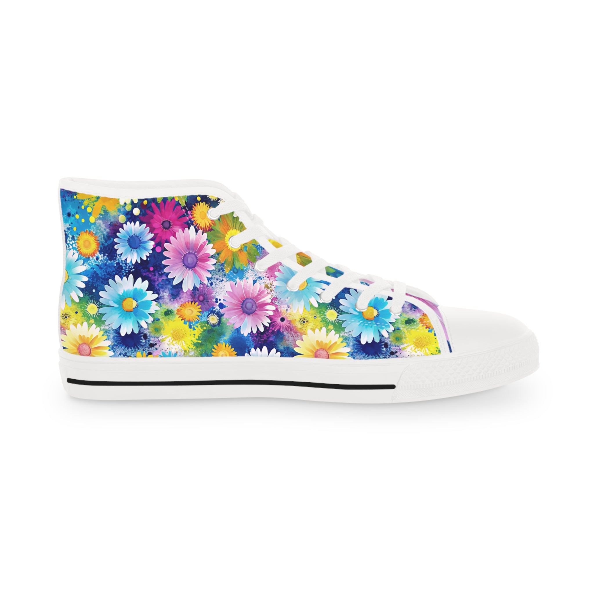 Magical Flower Explosion V Multi-Color Men's High Top Sneakers, Artsulli - Art is Long, Life is Short, Shoes, , , , , , , 
