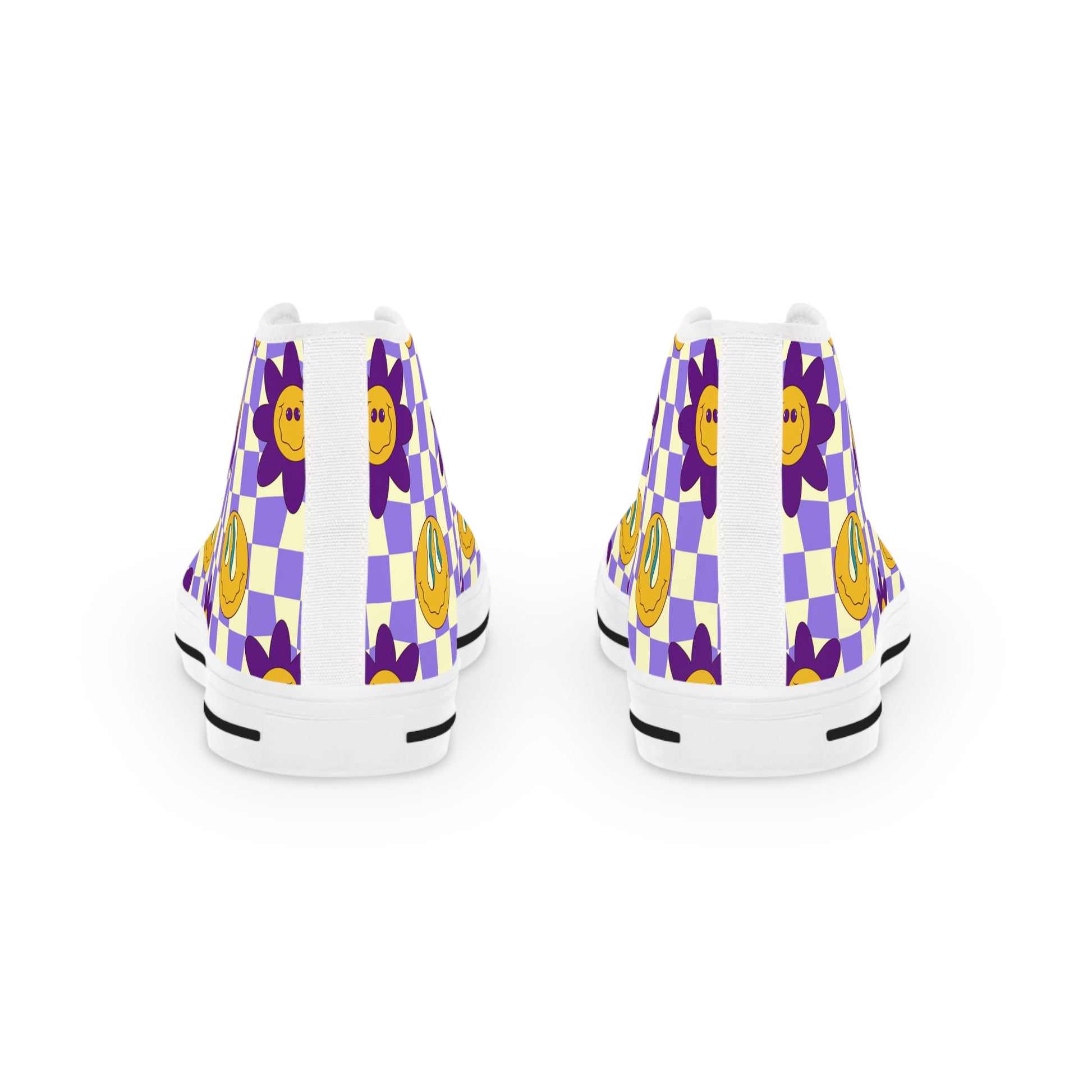 Trippy Flower Power Motifs II Men's High Top Sneakers, Artsulli - Art is Long, Life is Short, Shoes, , , , , , , 