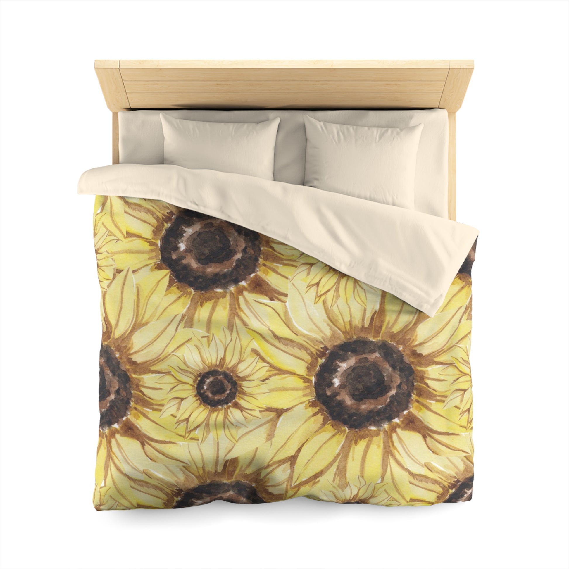 Retro Anime Sunflower Microfiber Duvet Cover, Artsulli - Art is Long, Life is Short, Home Decor, , , , , , , 