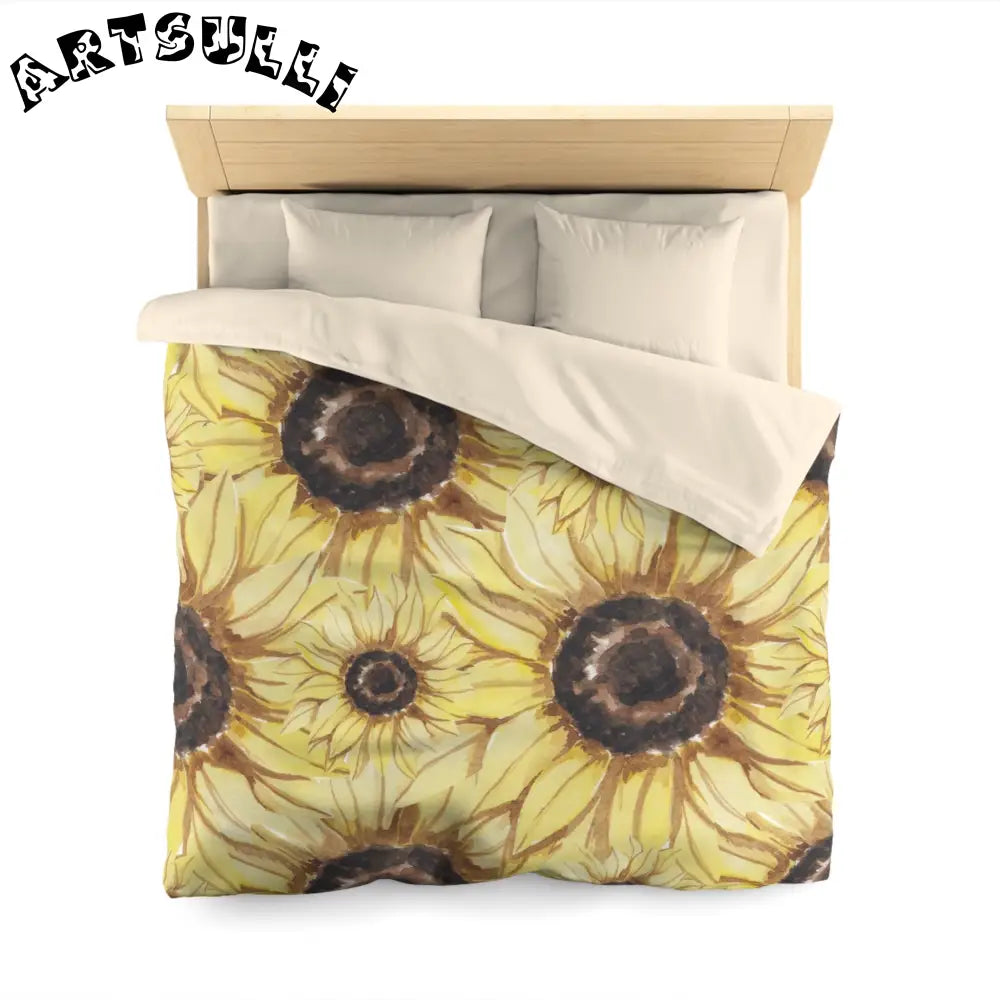 JAKKOUTTHEBXX Retro Anime Sunflower Microfiber Duvet Cover