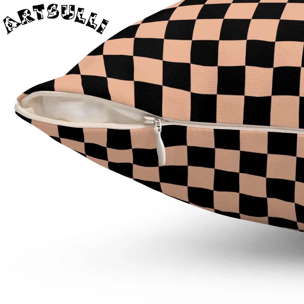 JAKKOUTTHEBXX Checkerboard II Soft Orange and Black Spun Polyester