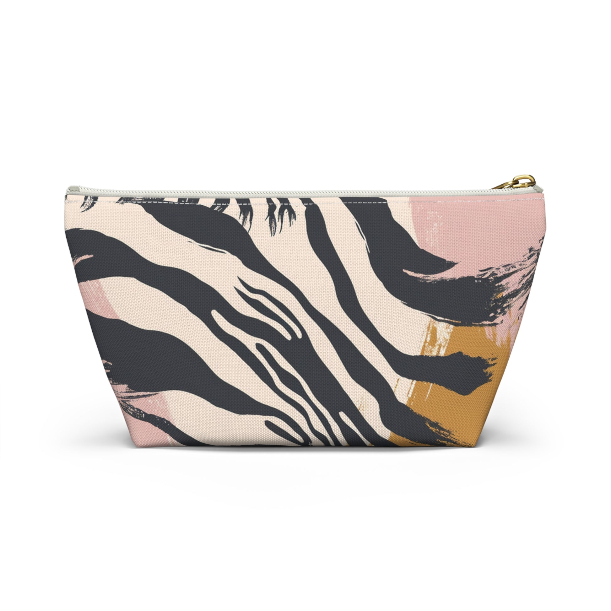 Zebra Brush Strokes Accessory Pouch w T-bottom, Artsulli - Art is Long, Life is Short, Bags, , , , , , , 
