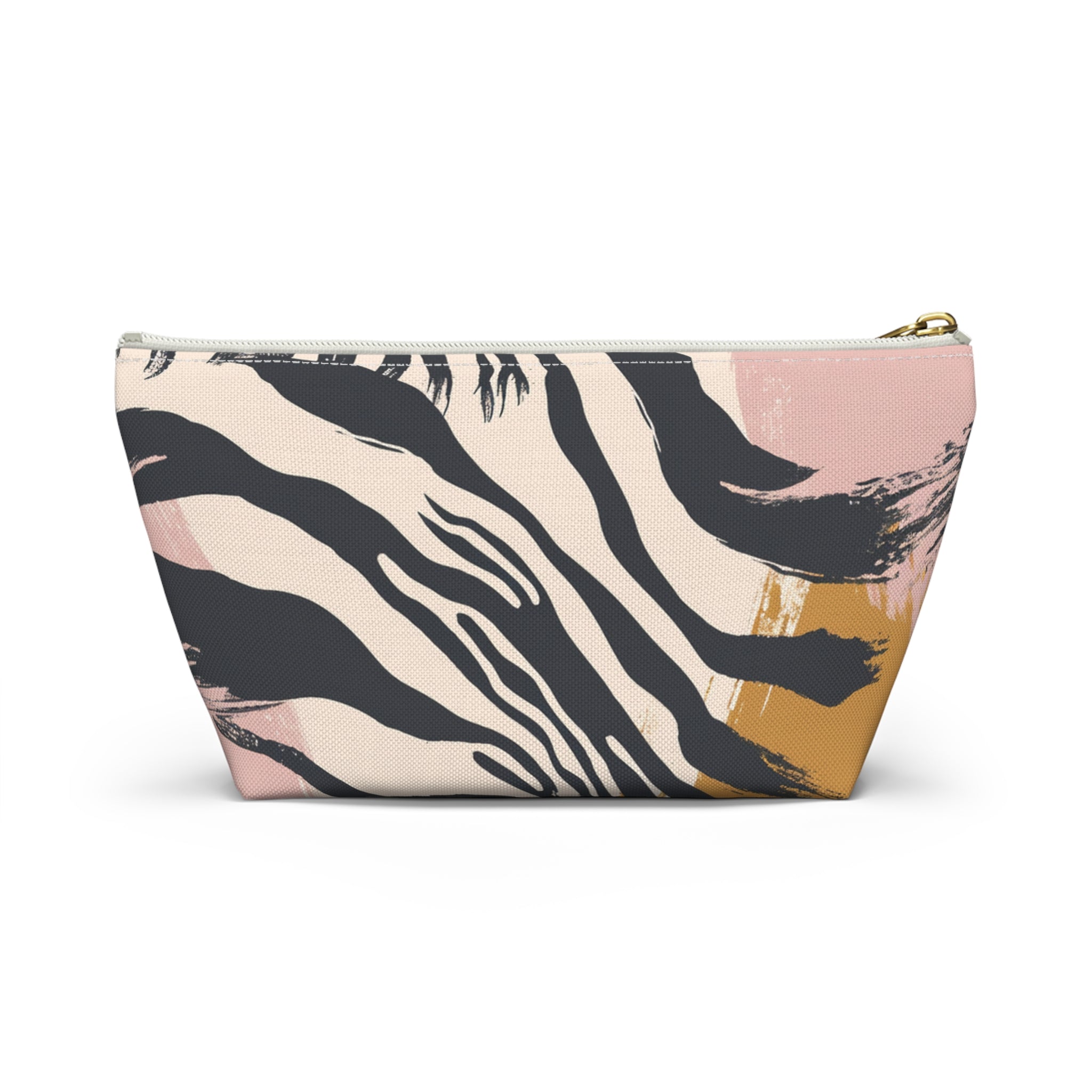 Zebra Brush Strokes Accessory Pouch w T-bottom, Artsulli - Art is Long, Life is Short, Bags, , , , , , , 