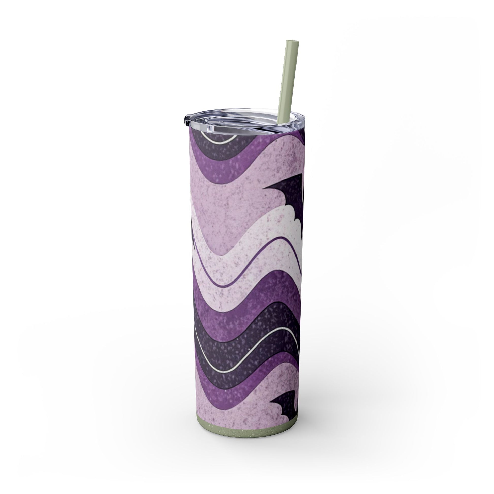Bat Wave Skinny Tumbler with Straw, 20oz, Artsulli - Art is Long, Life is Short, Mug, , , , , , , 