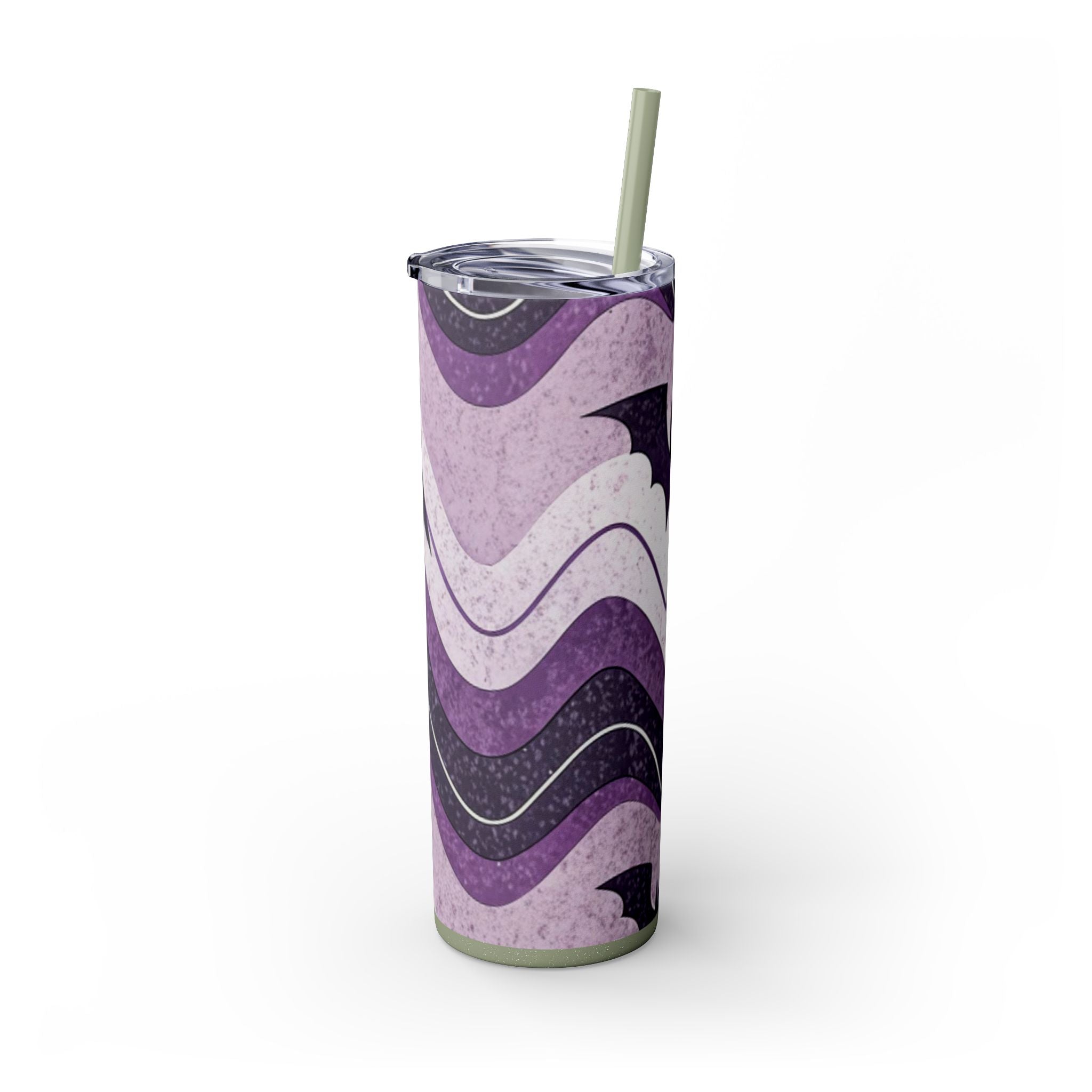 Bat Wave Skinny Tumbler with Straw, 20oz, Artsulli - Art is Long, Life is Short, Mug, , , , , , , 