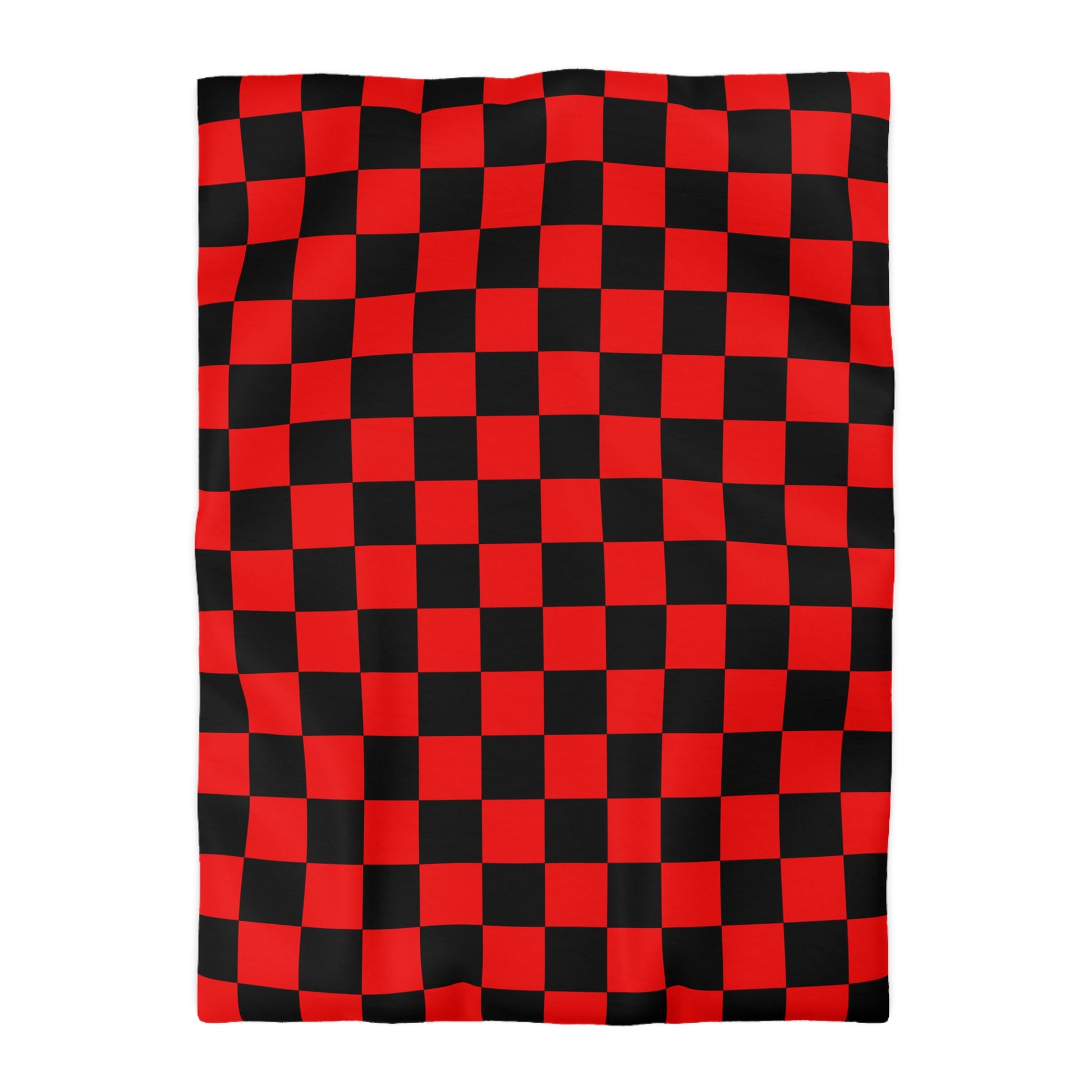 Checkerboard Red and Black Microfiber Duvet Cover, Artsulli - Art is Long, Life is Short, Home Decor, Size, Twin XL, Color, Cream, , , 12723589260465078785