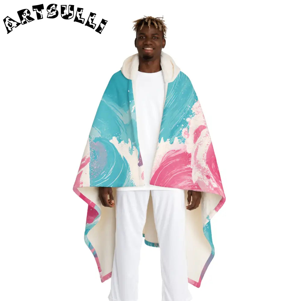 JAKKOUTTHEBXX The Great Pastelwave II Pink and Blue Hooded Sherpa