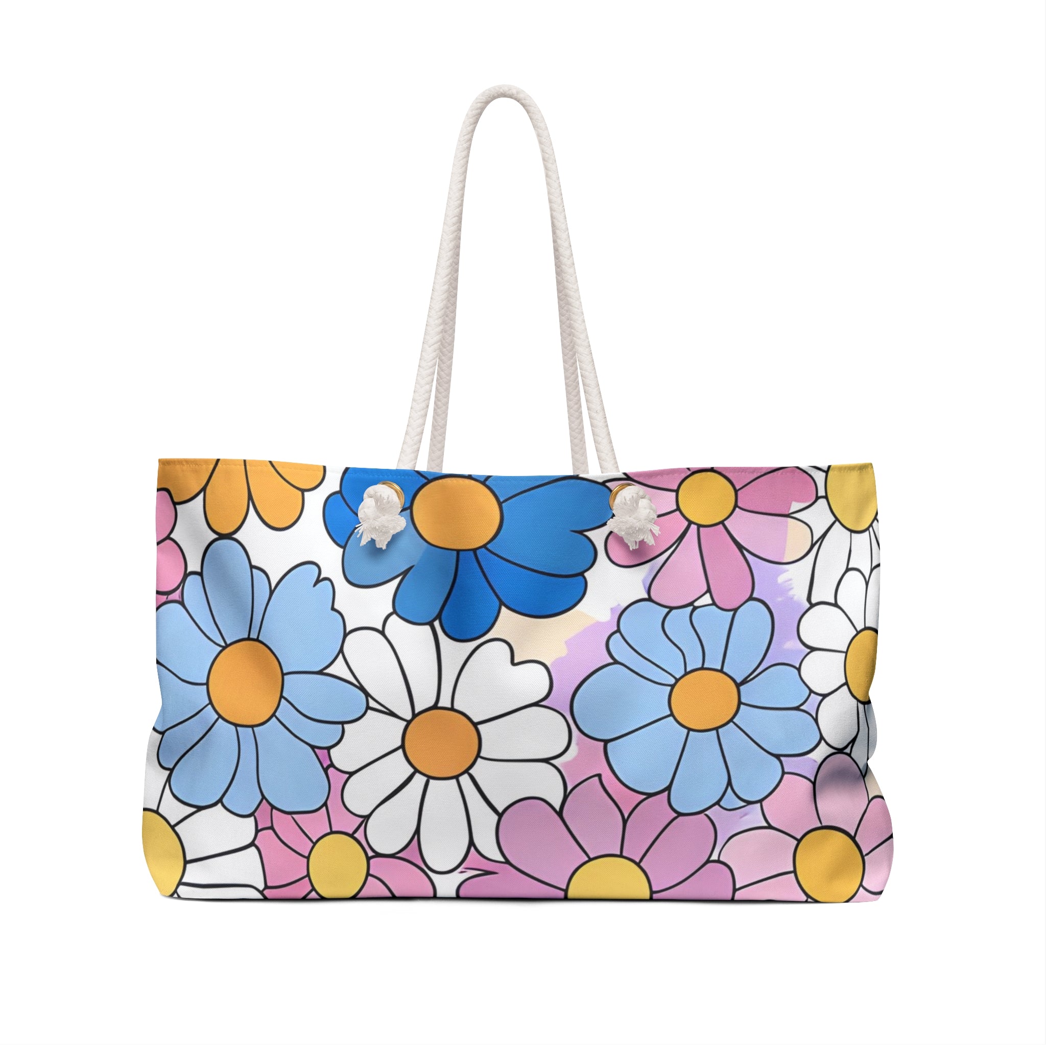Flower Hour Purple and Blue Weekender Bag, Artsulli - Art is Long, Life is Short, Bags, , , , , , , 