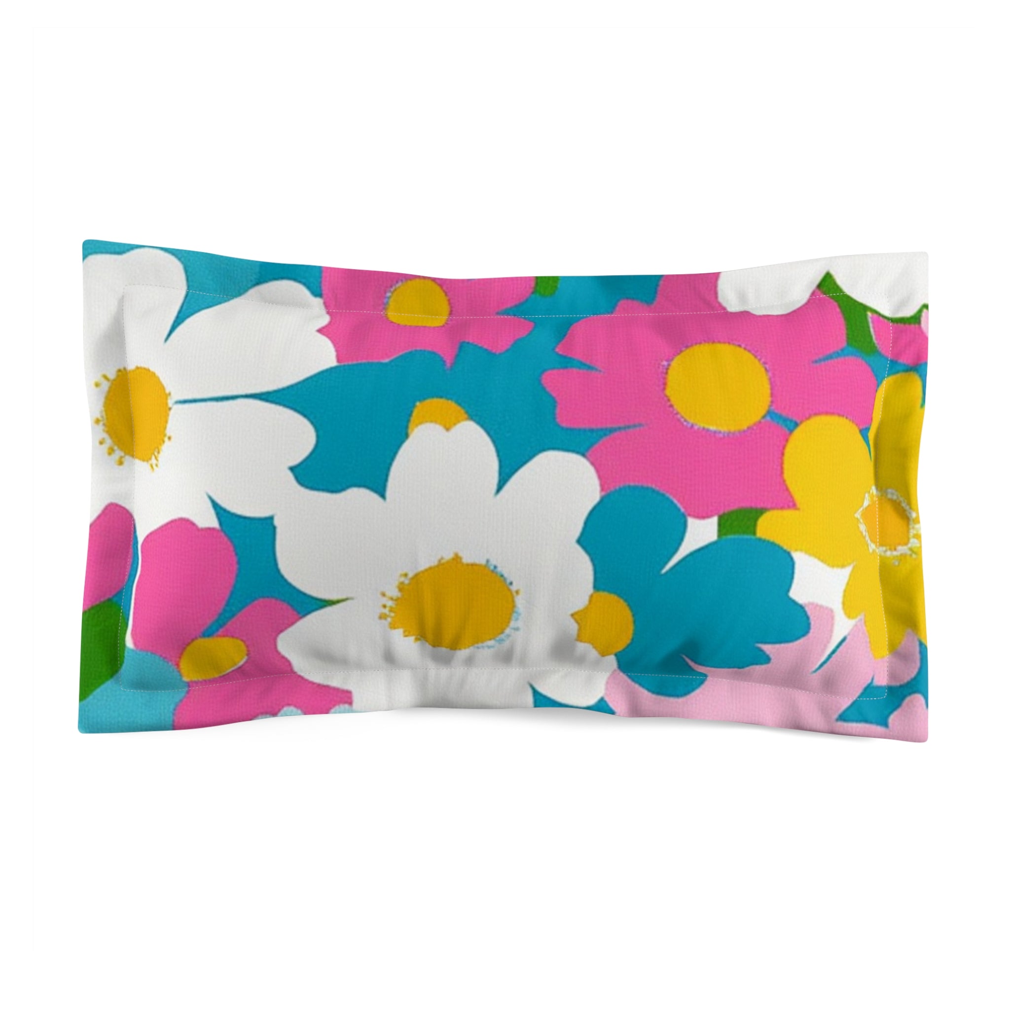 Flowers Multi-Color Microfiber Pillow Sham, Artsulli - Art is Long, Life is Short, Home Decor, Size, King, , , , , 54489039568546