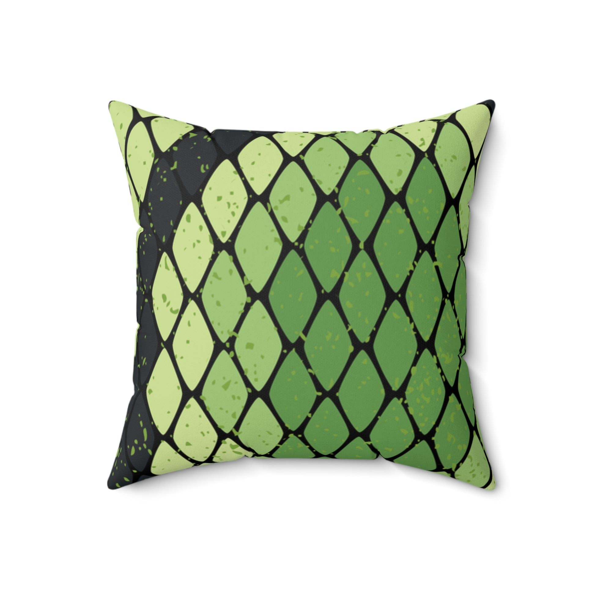 Snake Skin Green and Black Faux Suede Square Pillow, Artsulli - Art is Long, Life is Short, Home Decor, , , , , , , 