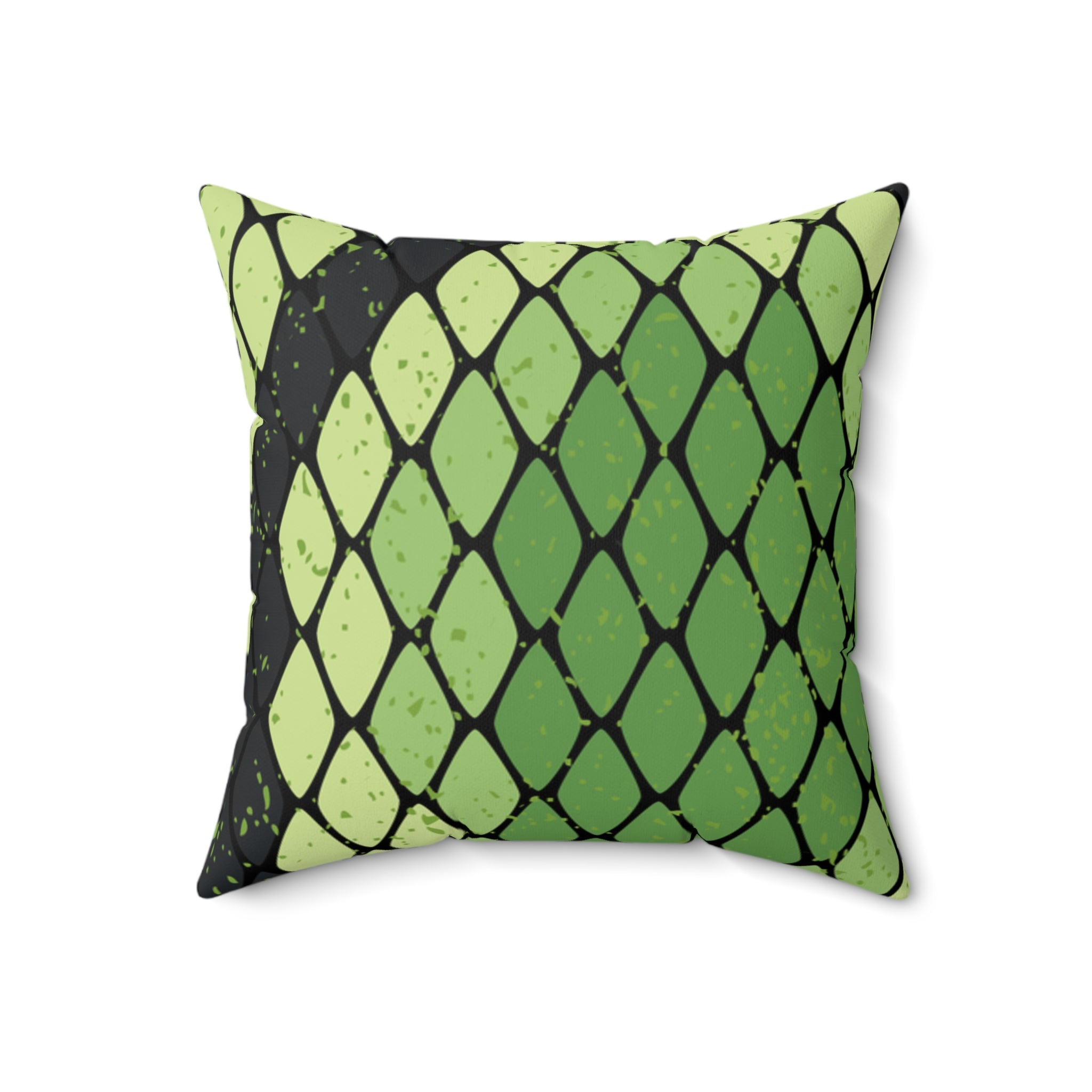 Snake Skin Green and Black Faux Suede Square Pillow, Artsulli - Art is Long, Life is Short, Home Decor, , , , , , , 