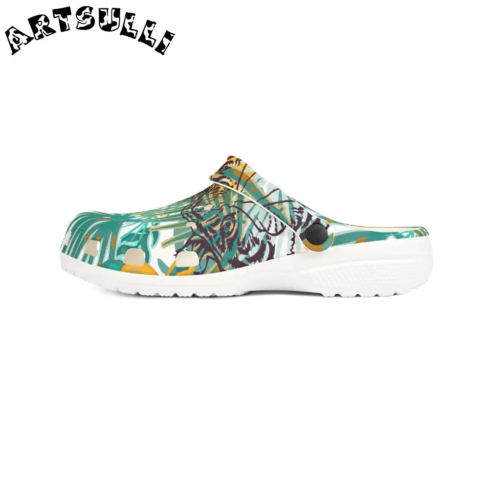 JAKKOUTTHEBXX Tropical Jungle Tigers Green and Brown EVA Foam Rubber