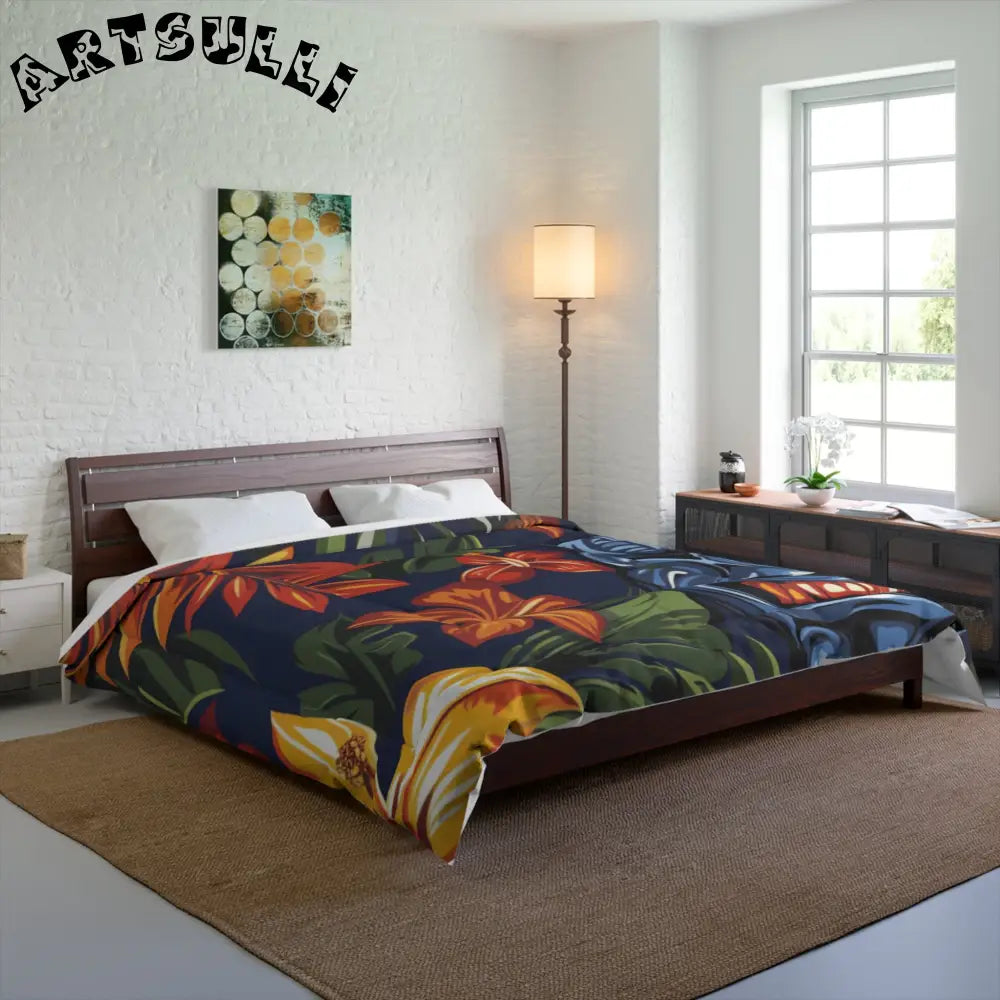 JAKKOUTTHEBXX Tropical Hibiscus and Tiki Comforter 2025