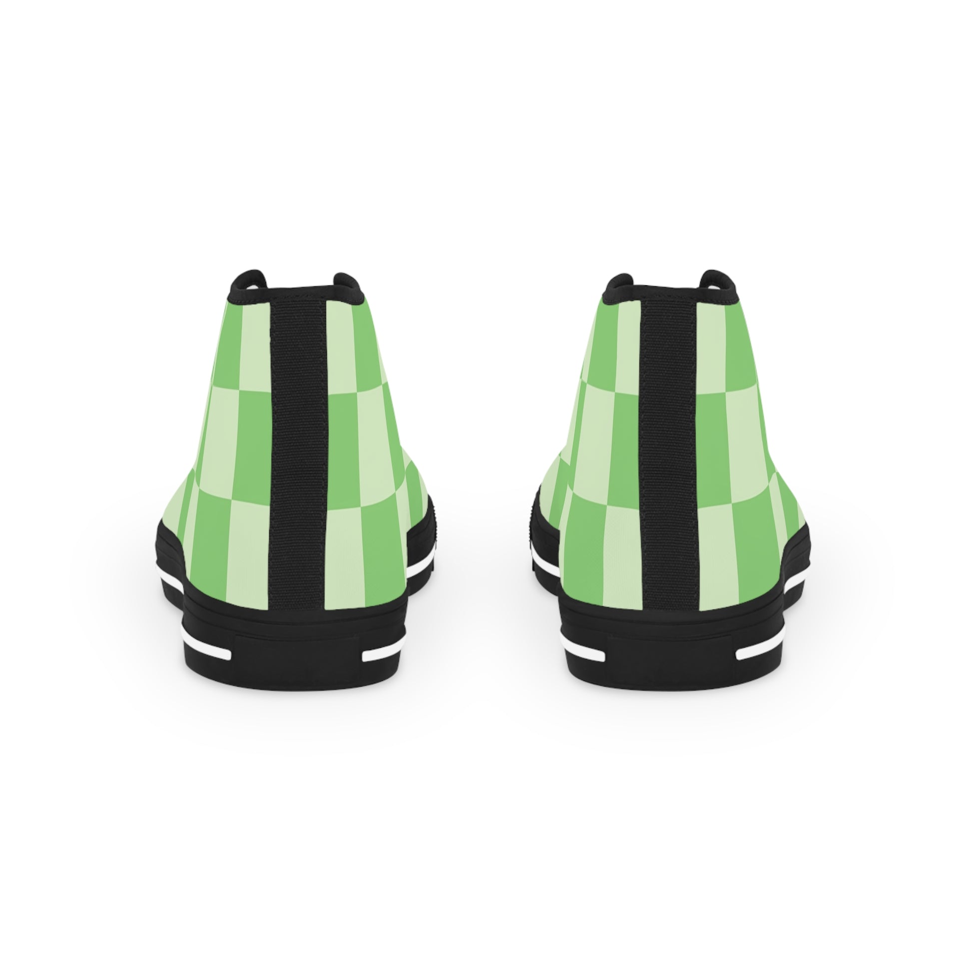 Big Checkerboard Green Men's High Top Sneakers, Artsulli - Art is Long, Life is Short, Shoes, , , , , , , 