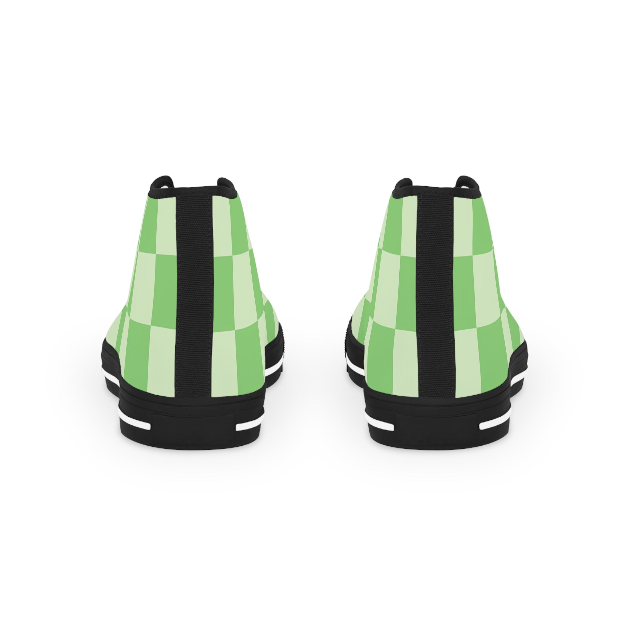 Big Checkerboard Green Men's High Top Sneakers, Artsulli - Art is Long, Life is Short, Shoes, , , , , , , 
