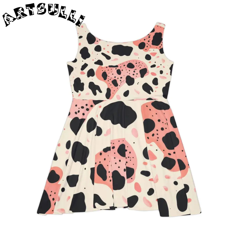 JAKKOUTTHEBXX Pink Cow Premium Illustration Skater Dress 2025