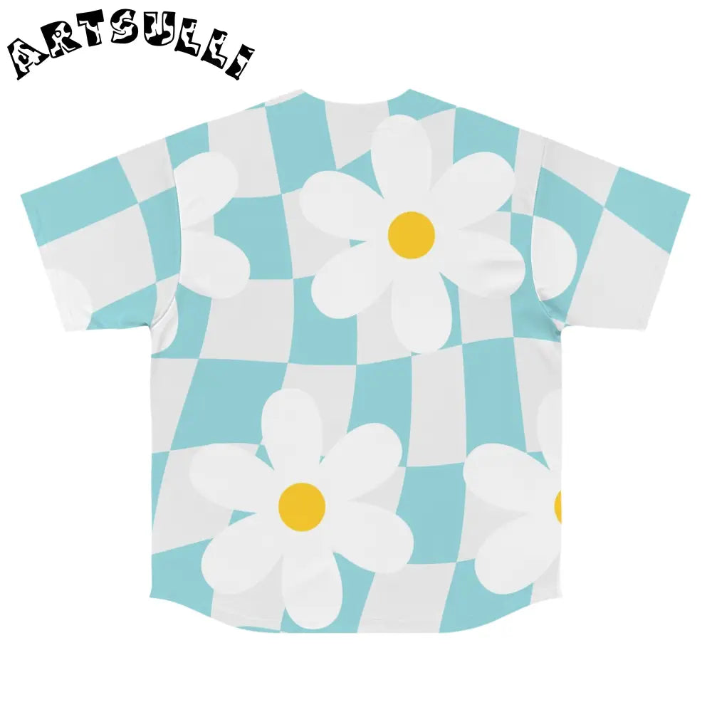 JAKKOUTTHEBXX Trippy Check Garden Men’s Baseball Jersey (AOP)